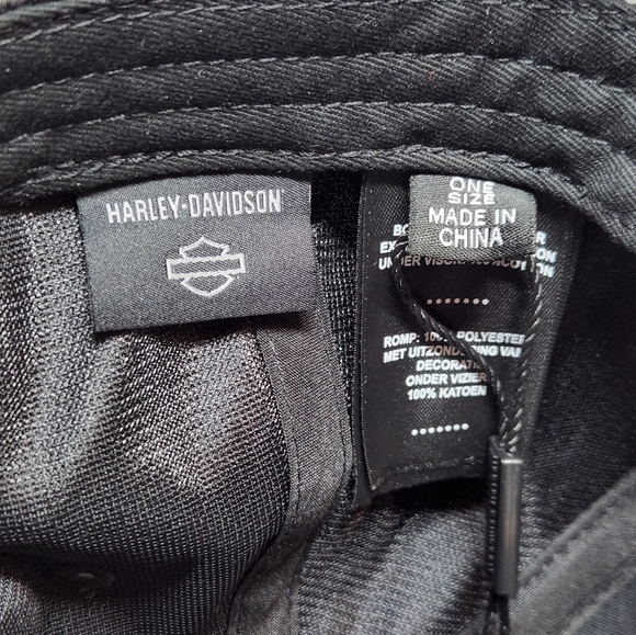 NWT Limited Edition Satin Harley-Davidson SnapBack Flat Brim Bill Hat - Picture 5 of 6